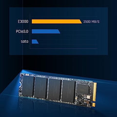 HIKVISION E3000 Internal NVMe PCIe M.2 SSD 512GB, Internal Solid State Drive, Gen 3x4, 2280, 3D NAND Flash Memory, Up to 3500MB/s Read Speed
