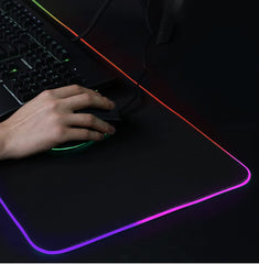 SYGA Black RGB Gaming Desk Pad Non Slip Rubber Base Soft & Smooth Microfiber(80CM*30CM)