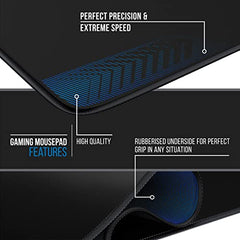 Storite 900x400x2mm Extended Gaming Mouse Pad, Desk Mat, Black | Stitched Embroidery Edges, Water Resistance Coating, Natural Non Slippery Rubber Base, For Laptop/Computer