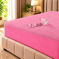 Trance Home Linen Premium 220 GSM+ 72"x36" Single Bed Size Cotton Terry Waterproof Mattress Protector | Elasticated Fitted Non-Toxic Bed Protector | Single Bed Mattresses Cover 72x36 inch, Brown