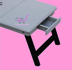 Dream Arts Shoppee Laptop Table Adjustable Foldable with one Drawer (Black)