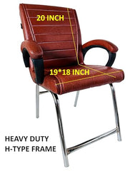 RATISON Special Director Principal Manager Office Visitor with arm Rest with Double Pipe Frame and Cushioned seat Back (2, Black, Double Pipe Frame)
