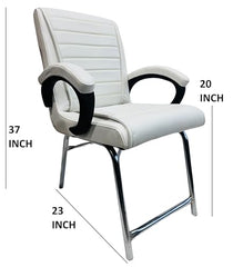 RATISON Special Director Principal Manager Office Visitor with arm Rest with Double Pipe Frame and Cushioned seat Back (2, Black, Double Pipe Frame)