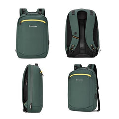 Nasher Miles Madison Passenger Workpack 22 Liters Water Resistant, Padded, Premium Reversed Polyester Black Yellow Laptop Backpack | USB charging| Unisex | Ideal For Office (Black & Yellow)