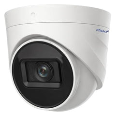 PRAMA PT-HTD70FOE-LPFS 2MP Ranginview Audio Fixed Turret Dome Camera, Built-in Microphone,1920 × 1080 Resolution, up to 20 Meters of IR Distance and 20 Meters of White Light Distance.