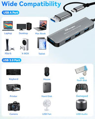 USB 3.0 to HDMI Adapter for Monitor 1080P@60Hz Display with 5Gbps High Speed Transmission, Support Extend & Mirror Mode, Compatible with Window Mac Laptop Desktop Projector TV