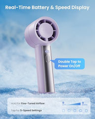Gaiatop Small Handheld Personal Fan, Powerful High Speed Turbo Cooling, 4000mAh USB Rechargeable Battery Powered Mini Portable Fan for Travel, Outdoor Essentials, Summer Gifts for Women Girls, Pink