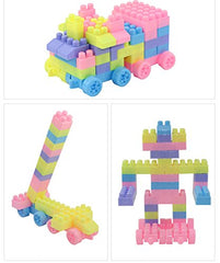 Syga 100 Pcs Toy Building Bricks Educational Game Blocks Kit for Age 3+ Children (Transparent Bag)