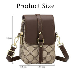 MOMISY Women’s Crossbody Sling Bag | PVC Leather Mini Shoulder Bag with Magnetic Buckle & Adjustable Strap(Dark Brown)