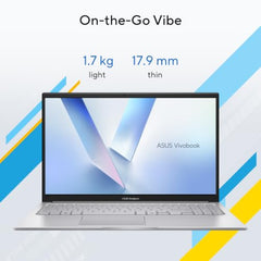 ASUS Vivobook 15 (2026),Intel Core 5 120U,(i5-14th Gen),Fingerprint Sensor,8GB RAM,512GB SSD,FHD,15.6"(39.6 cm),Win 11,M365 Basic(1Y),Office 24,Cool Silver,1.7 Kg,X1504VAP-IN011WS,Thin & Light Laptop