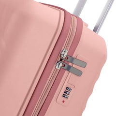 LAttitude By Provogue Meridian Set of 2 Trolley Bags Cabin + Medium Polypropylene Hard Suitcase, 8 Spinner Wheels, 2-Pocket Convipack, Recessed Number Lock for Men & Women Blossom Pink/Megenta Pink