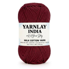 Yarnlay 3 Ply Soft Milk Cotton Yarn for Crochet Knitting, Amigurumi, Punch Needle .DIY Crafts, Summer Wear,Flowers Toys & Cushion Covers 100g (250m) (Shade 34: Grey)
