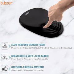 Tukzer Gel Mouse Pad Wrist Rest Memory-Foam Ergonomic Mousepad| Cushion Wrist Support & Pain Relief| Suitable for Gaming, Computer, Laptop, Home & Office Non-Slip Rubber Base (Grey)