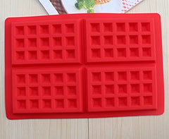 Syga 4 Cavity Waffle Silicone Mold Cake Chocolate Craft Candy Soap Baking Mold