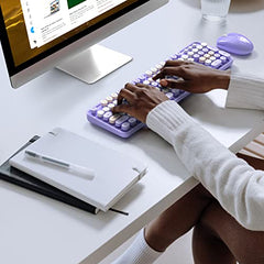 MOFII Wireless Keyboard and Mouse Combo, Full Size, 2.4GHz, Windows, Purple