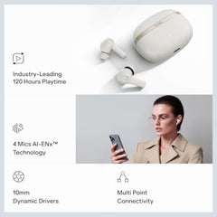 boAt 2026 Launch Nirvana Ion TWS Earbuds (Lunar Black) | Massive 120 Hours Playtime, Quad Mics ENx™ Tech, Multipoint Connectivity, In-Ear Detection, Dual EQ Modes, and BEAST™ Mode