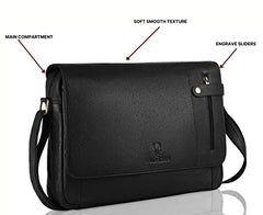 WildHorn Genuine Leather Laptop Messenger Bag for Men | Stylish Office Bag with a Padded Laptop Compartment & Adjustable Strap | Designed to Fit Laptops up to 14 Inches | Backed by a 1-Year Warranty