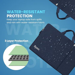 Dyazo 15.6 Inch Laptop Sleeve with Charger Pouch | Front Pocket with Handle Water Resistant Sleeve Case | Compatible for MacBook, HP, Dell, Acer, Asus, Microsoft, Samsung and Other Notebooks (Grey)