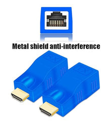 NEXSA HDMI to RJ45 Network Cable Extender Over Cat5e Cat6 30M Blue