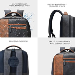 Gear Vintage 4 19"/29L anti theft faux leather Medium Water Resistant Laptop Backpack/Casual Backpack/Daypack/Travel Backpack/College Bag For Men/Women(Pitch Black-Black)