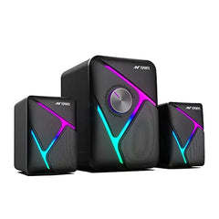 Ant Esports GS170 Gaming Speaker for PC, Stereo 2.0 USB Powered Desktop Speaker with 3.5 mm Aux-in, in-line Volume Control, RGB LED Lights Mini Multimedia Speakers for PC, Laptop, Tablet, Cellphone
