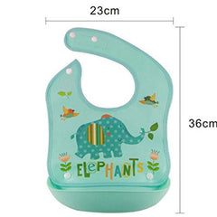 Syga 2 Pieces Baby Bibs Waterproof Silicone Roll up Washable Crumb Catcher Baby Feeding Eating Bib for 6 Months to 2 Years Unisex Baby (Multicolour)
