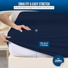 9villa 100% Waterproof Premium Cotton Feel Mattress Protector | Ultra Soft Breathable & Hypoallergenic Fitted Bed Protector Terry Cover (Grey, Single Bed 72 x 36,6 x 3 Feet)