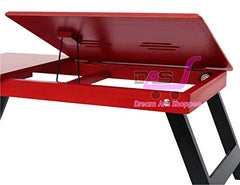 Dream Arts Shoppee Laptop Table Adjustable Foldable with one Drawer (Black)