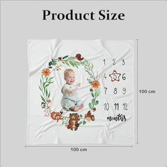 MOMISY Baby Milestone Blanket and Props for Baby's |1 to 12 Months Prop |Baby Bedding |Ac Room Blanket for Summer|Newborn| Infants Winter Blanket(BearFlower)