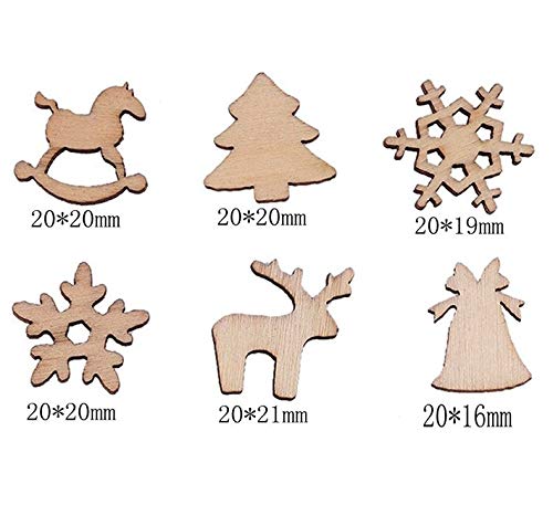SYGA Christmas Cartoon Decoration Christmas Tree, Wooden Horse, Deer DIY Handmade Decoration Accessories, 100PCS/bag