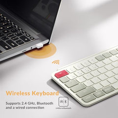 Keychron B1 Pro Ultra-Slim ZMK/Launcher Wireless Bluetooth 2.4 GHz/Wired Connection Keyboard for Mac Windows Linux - Retro Red