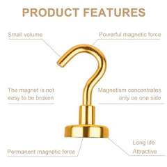 DIYMAG Magnetic Hooks 15pcs 30lbs Cruise Essentials 2026 Magnet Hook | Neodymium Heavy Duty Strong Magnets Hanging Ship Cabins Refrigerator Fridge Classroom Beach Vacation Kitchen Grills Home Tool