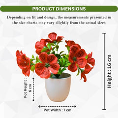 fancymart Artificial Flower Plant Home Décor with Small Size Pot | Pack of 2 | Plant Hanging for Home Decor | Office Decor (DESIGN-01)