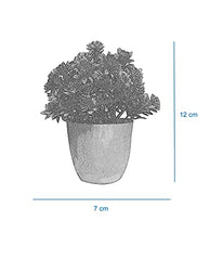 Litleo Plastic Artificial Plants Mini, Eucalyptus Potted Faux Decorative Grass Plant For Home Decor, Indoor, Office, Desk, Shelf, Table Decoration (Pack Of 4), Green