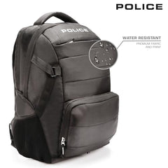 Police 35 Litre Office Laptop Backpack Bag for Man/Women Water Resistant College Bag for Boys Stylish Trendy and Durable - Black