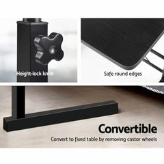 TECHNOVIBES Foldable Study Table/Bed Table/Foldable and Portable Wooden/Writing Desk for Office/Home/School (Wooden with Black Leg)