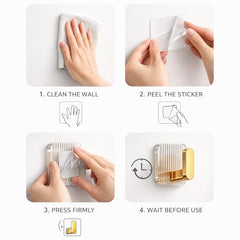SIGNAMIO 6 Hook Shelf Adhesive Strip Wall Hanging Sticky Hook Black