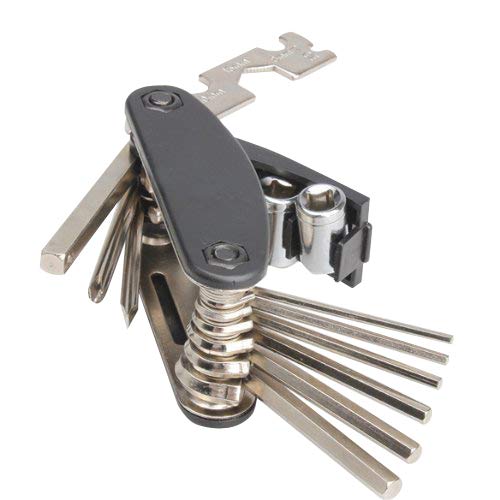 Syga Multi Function Folding Bicycle Cycling Mechanic Combination Repait Metal Tool (Medium, Black)