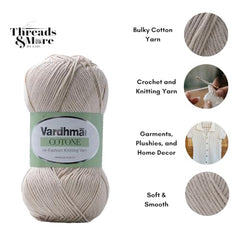 Vardhman Threads Cotone DK Weight Yarn - 51% Cotton 49% Acrylic Blend - 100g Ball 250m Length - Perfect for Knitting Crochet Amigurumi (Turquoise Blue)