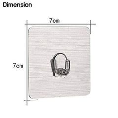 HOKIPO Magic Sticker Wall Hooks for Hanging, No Drill, Pack of 6, Silver | Plastic, self adhesive - no drilling or screws. Holds up to 3 kg per hook. 12 month adhesive warranty. Smooth surfaces only.