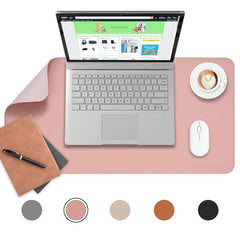 AROPANA Anti-Slip Extended Mouse Pad 90x45cm | PU Vegan Leather Desk Mat | Large Computer Desk Protector Pad with Suede Base for Keyboard, Laptop, Office & Home (Grey)
