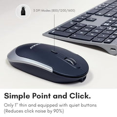 Macally Premium Bluetooth Keyboard and Mouse for Mac | Compatible Wireless Apple Keyboard and Mouse Combo (110 Keys Multi-Device Rechargeable) for MacBook Pro/Air and iMac - Space Gray