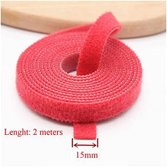 SYGA Red Cable Tie, 10pcs Hook and Loop Straps Fastener, Nylon Reusable Self-adhesive Cable Organiser for PC TV USB Network Cable, Tape for Home and Office-12mm Width and 150mm Length
