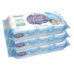 Himalaya Nature Touch Water Wipes for Baby's Sensitive Skin | 72NxPack of 3 | With Organic Coconut Oil | 99% Pure Water | 100% Plant-Based Biodegradable Wipes