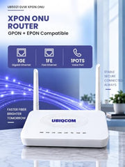 UBIQCOM UB5021GV XPON ONT Optical Network Terminal, 1GE + 1 POTS, GPON Fiber Broadband Modem with VoIP Voice Support, SC/UPC Connector, FTTH ONT for Home & SOHO Users