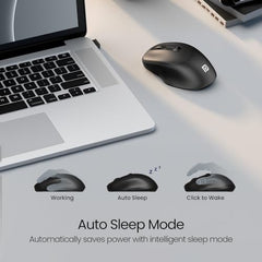 Portronics Toad 35 Wireless Mouse with 2.4 GHz Wireless, Adjustable Sensitivity, USB Receiver, Ergonomic Design, for Laptops, Desktops PC, Mac (Black)