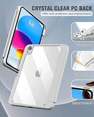 ProElite Case Cover for Apple iPad (A16) 11th/10th Generation (2025/2022), Transparent case Cover with Pencil Holder for iPad 11th/10th Gen 2025/2022, Grey