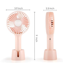 Gesto Portable Fan Rechargeable – USB Charging Hand Fan with 1200mAh Battery & 3 Speed Modes | Mini Fan, Small Fan, Handheld Fan – Ideal for Travel, Makeup, Kitchen | Women’s Personal Pankhaa - Pink