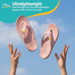 Yoho Drizzle Soft Slippers for Women, Mild Acupressure, Lightweight, Anti Skid & Slip, Diabetic Footwear for Woman, Home Wear Bathroom Chappal for ladies | Waterproof Monsoon & Rainy Footwear | Pastel Lavender - UK 5