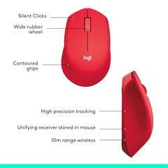 Logitech M331 Silent Plus Wireless Mouse, 2.4GHz with USB Nano Receiver, 1000 DPI Optical Tracking, 3 Buttons, 24 Month Battery Life, PC/Mac/Laptop - Black